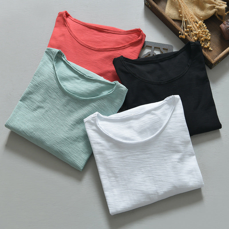 Camisa de manga larga para hombre - 100% algodón - Corte relajado - Cuello redondo para un look casual y cómodo