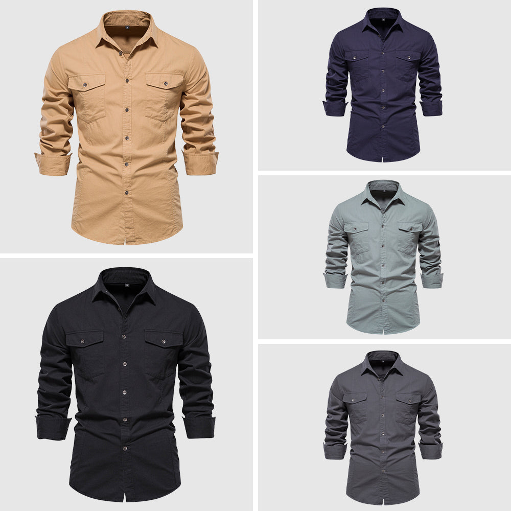 Męska koszulka slim fit z długimi rękawami