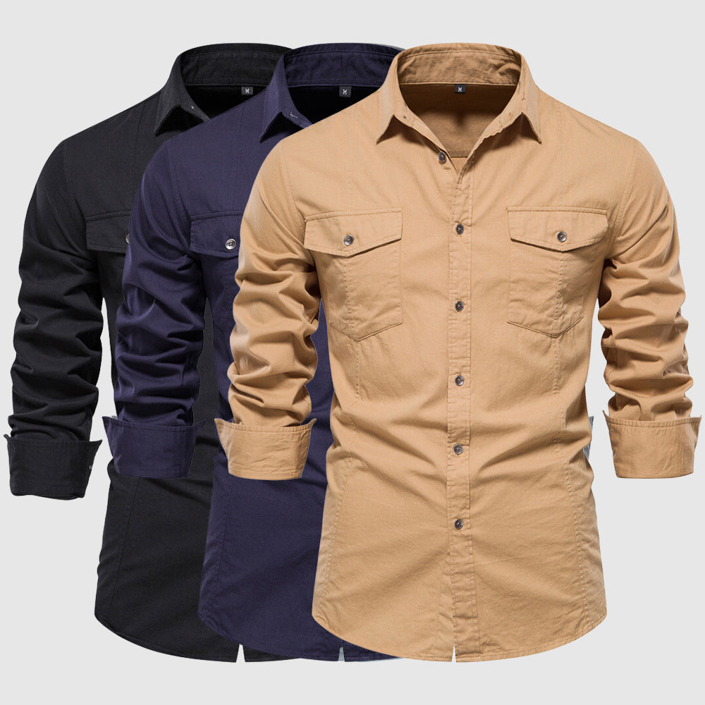 Męska koszulka slim fit z długimi rękawami