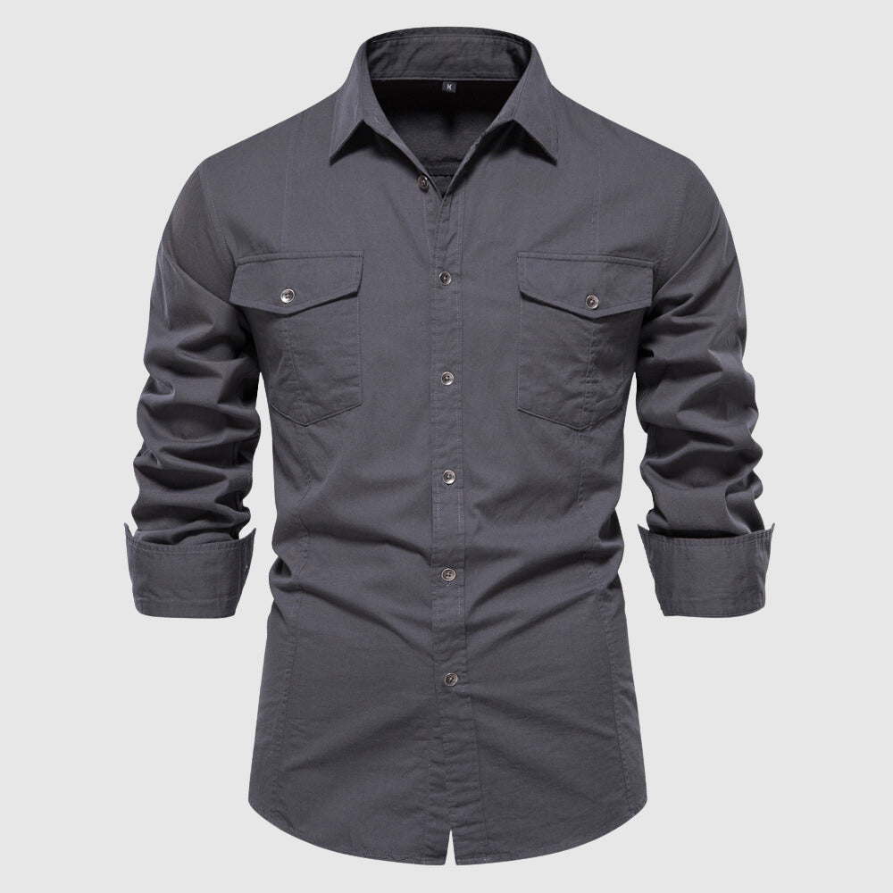 Męska koszulka slim fit z długimi rękawami