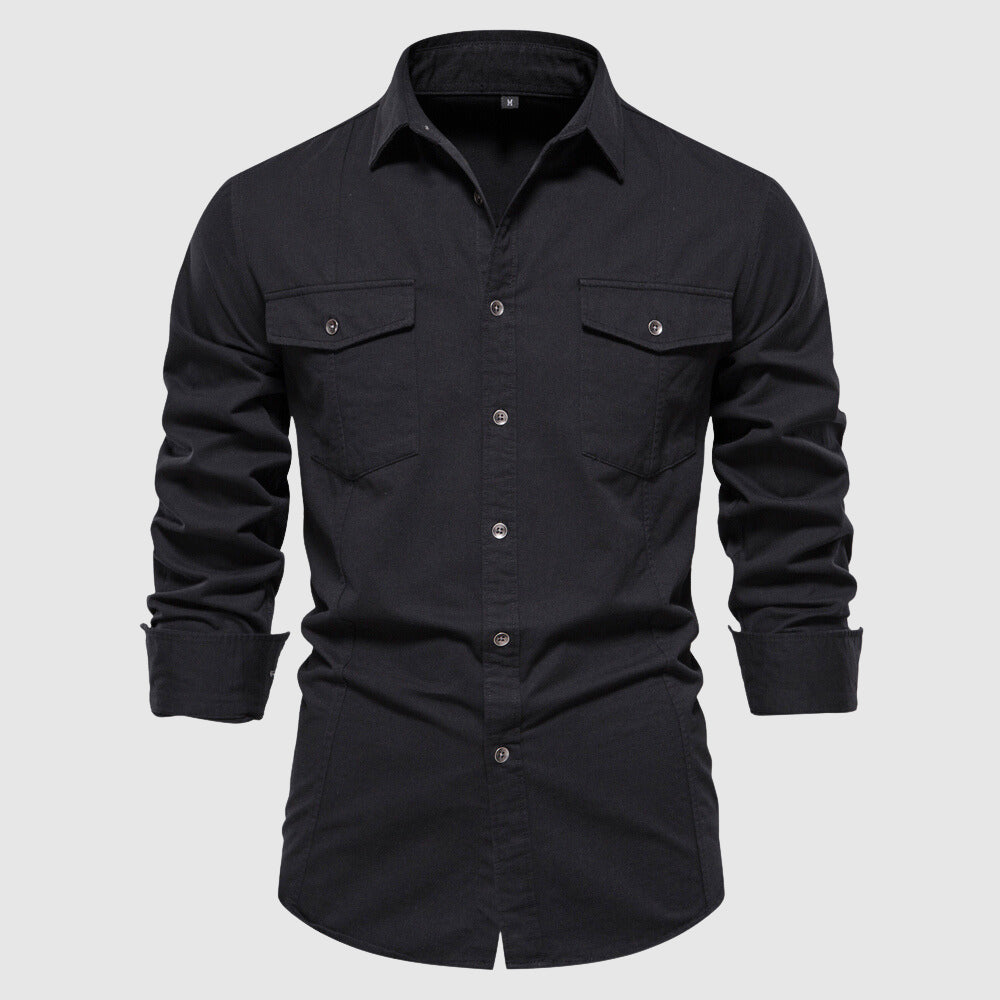 Męska koszulka slim fit z długimi rękawami