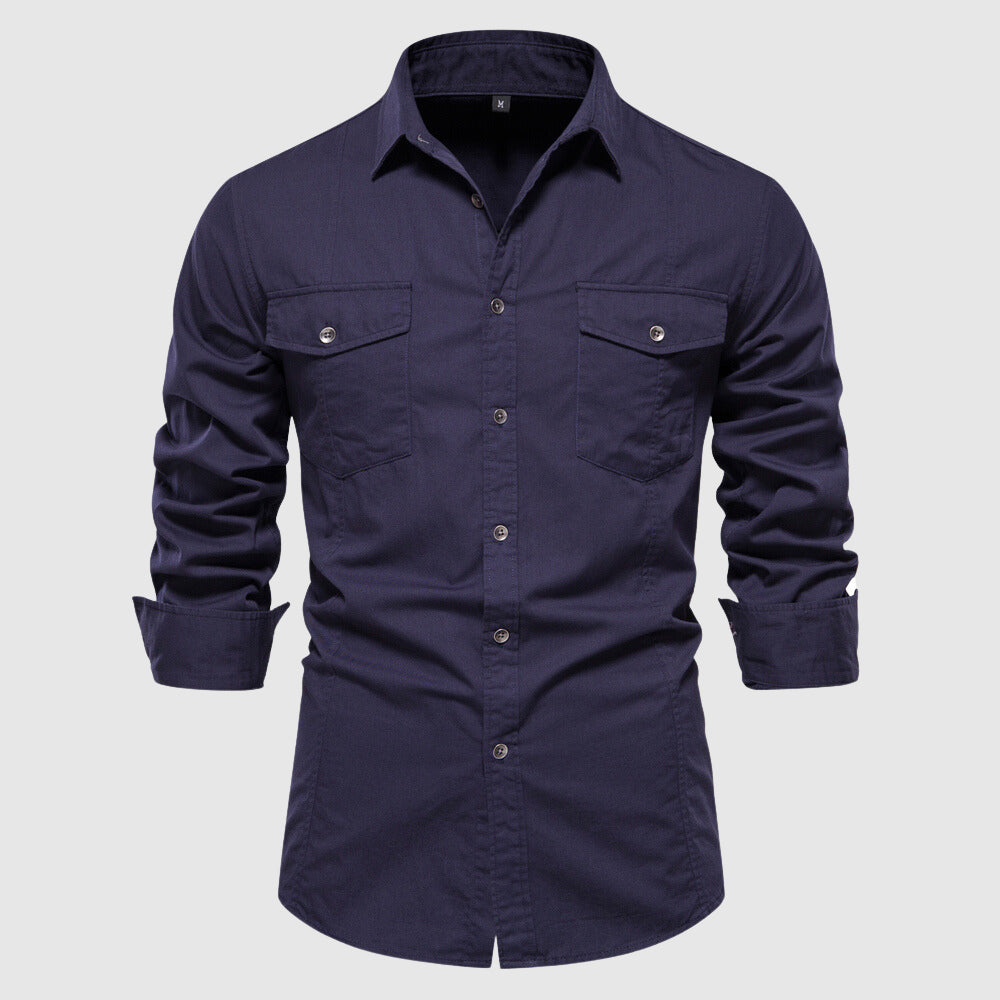 Męska koszulka slim fit z długimi rękawami