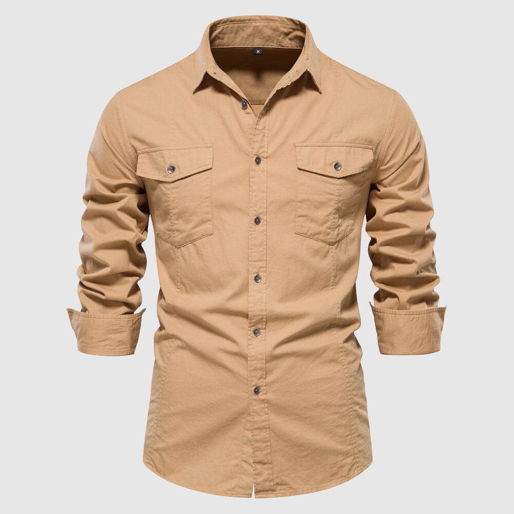 Męska koszulka slim fit z długimi rękawami