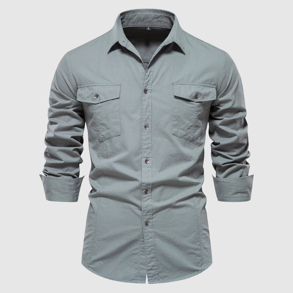 Herren Slim-Fit Langarmhemd
