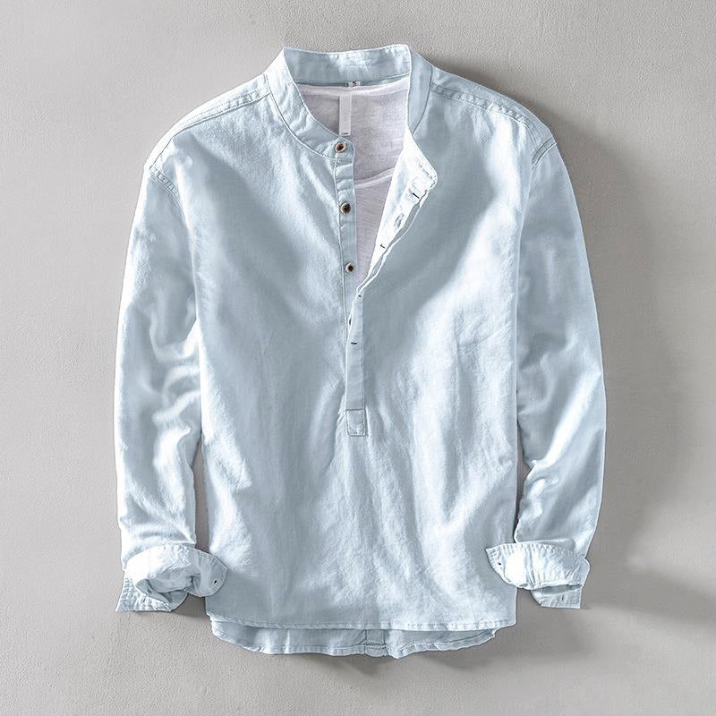 Herren Langarmshirt mit traditionellem Kragen