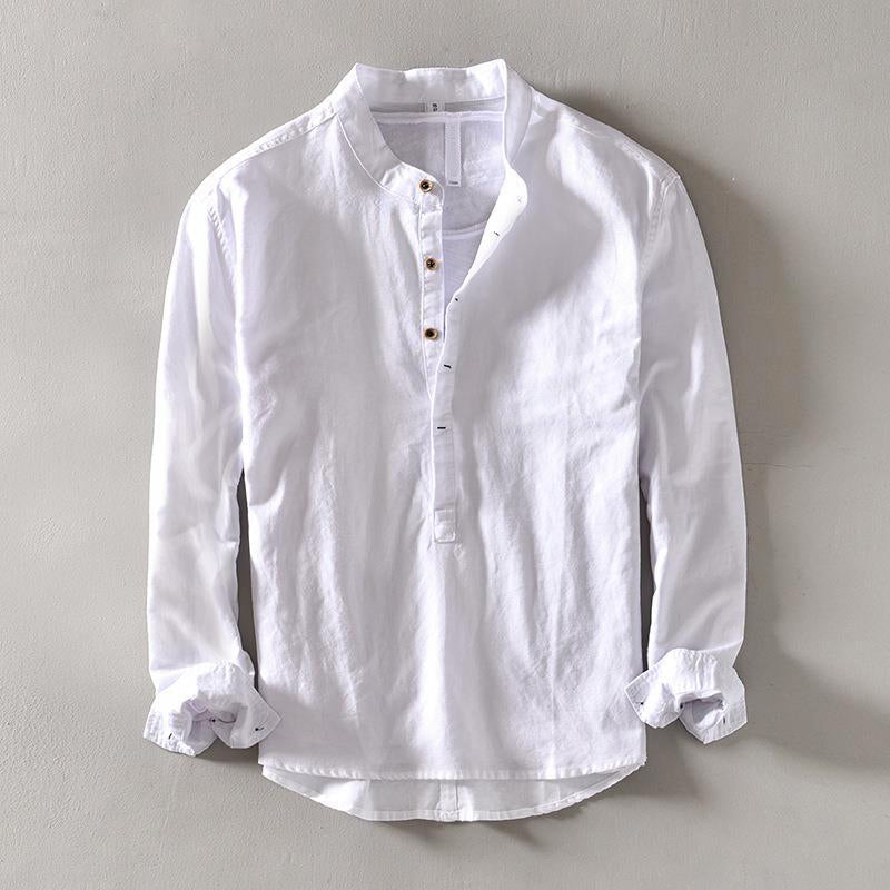 Herren Langarmshirt mit traditionellem Kragen