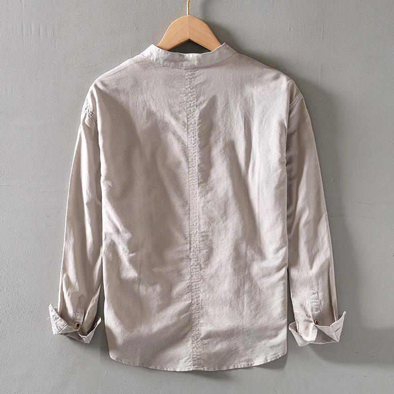 Herren Langarmshirt mit traditionellem Kragen