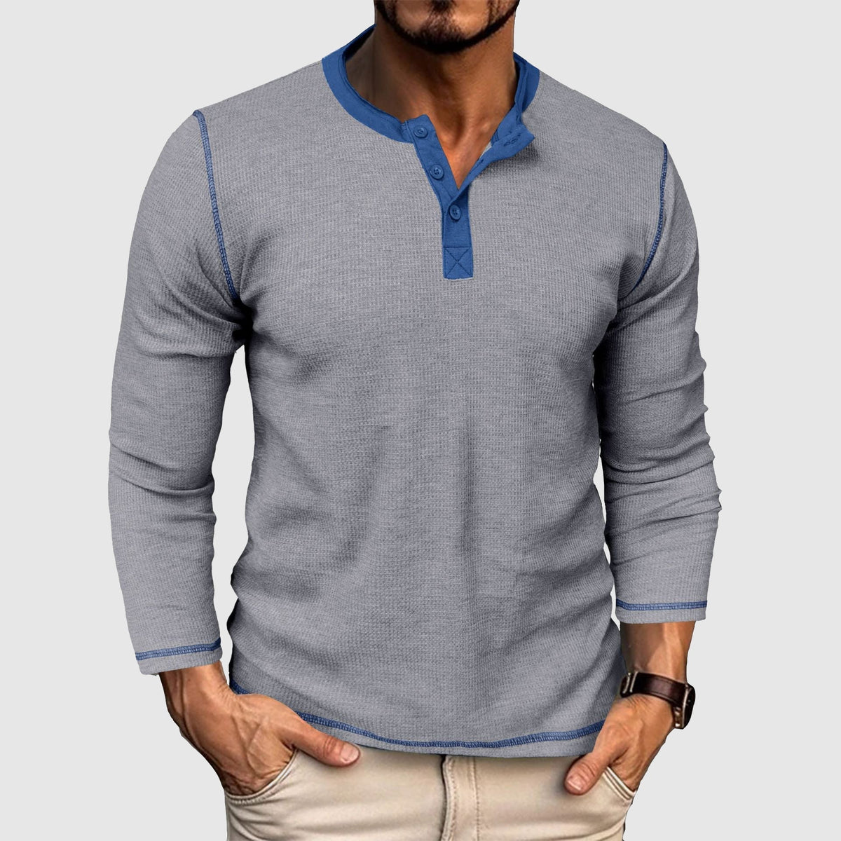 Men's Timeless Vintage Waffle Long Sleeve T-Shirt
