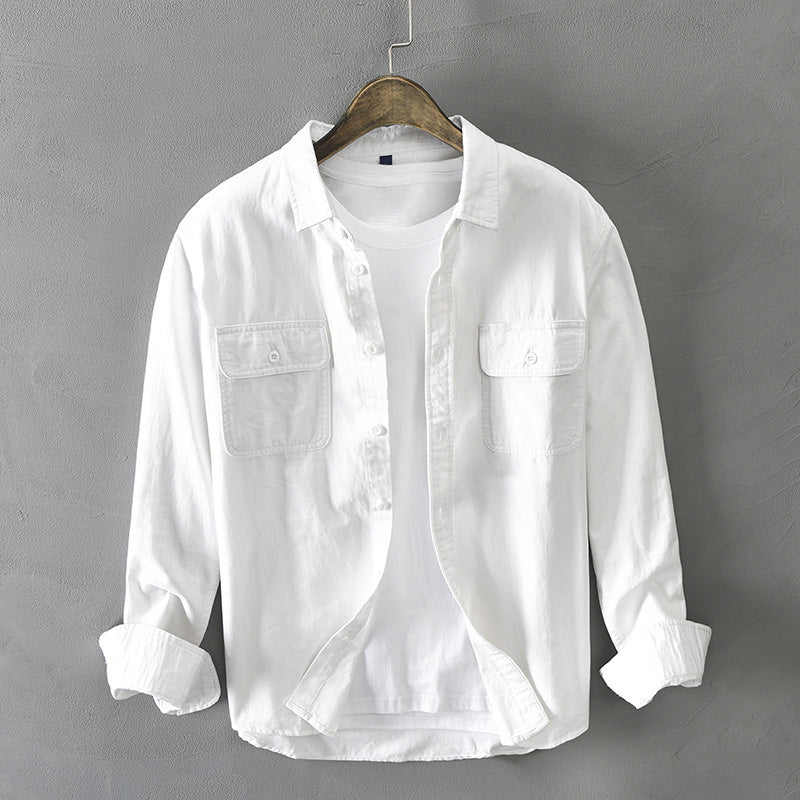 Camiseta casual de algodón de manga larga para hombres