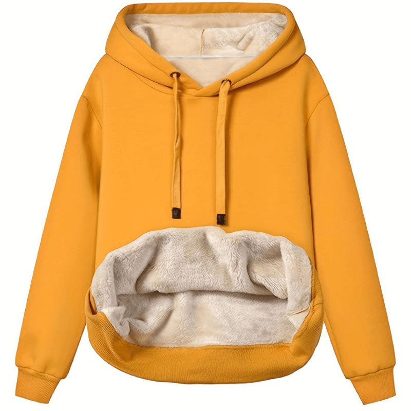 Übergrößen Damen Fleece Hoodie für Herbst und Winter, kuschelig gefüttert