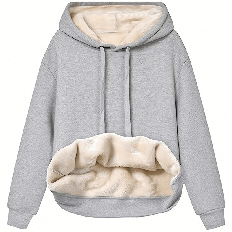 Übergrößen Damen Fleece Hoodie für Herbst und Winter, kuschelig gefüttert