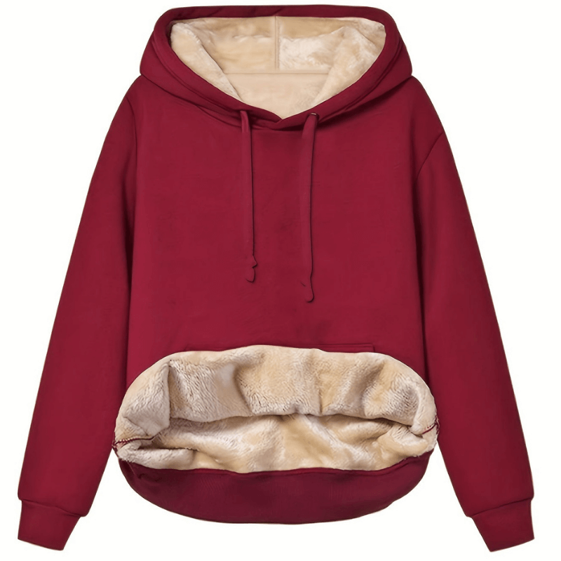 Übergrößen Damen Fleece Hoodie für Herbst und Winter, kuschelig gefüttert
