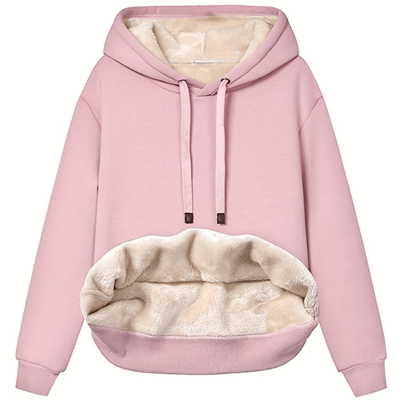 Übergrößen Damen Fleece Hoodie für Herbst und Winter, kuschelig gefüttert