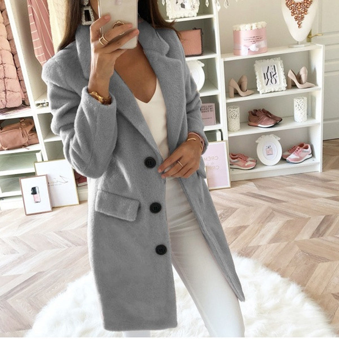 Eleganter leichter Wollmantel für Damen – ideal für den Frühling