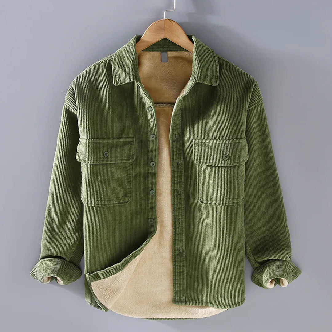 Camisa de pana de manga larga para hombre - estilo casual