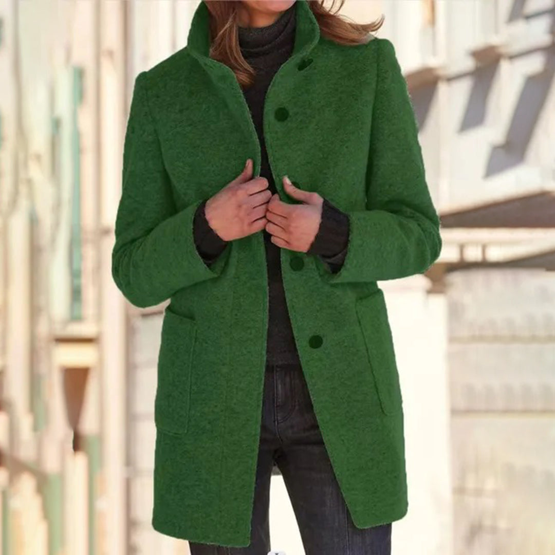 Eleganter Damen-Wollmantel für den Frühling im klassischen Schnitt