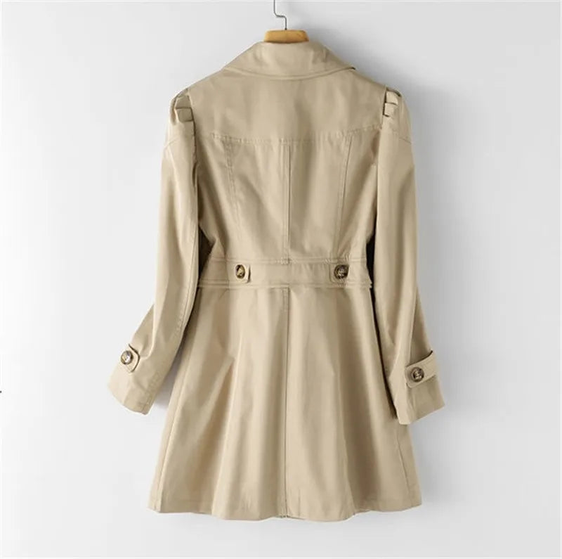 Eleganter klassischer Damen-Trenchcoat aus leichter Baumwolle für den Frühling