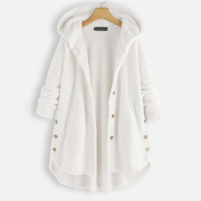 Damen Oversize Fleecejacke mit Kapuze – Warm und Lässig für Herbst und Winter