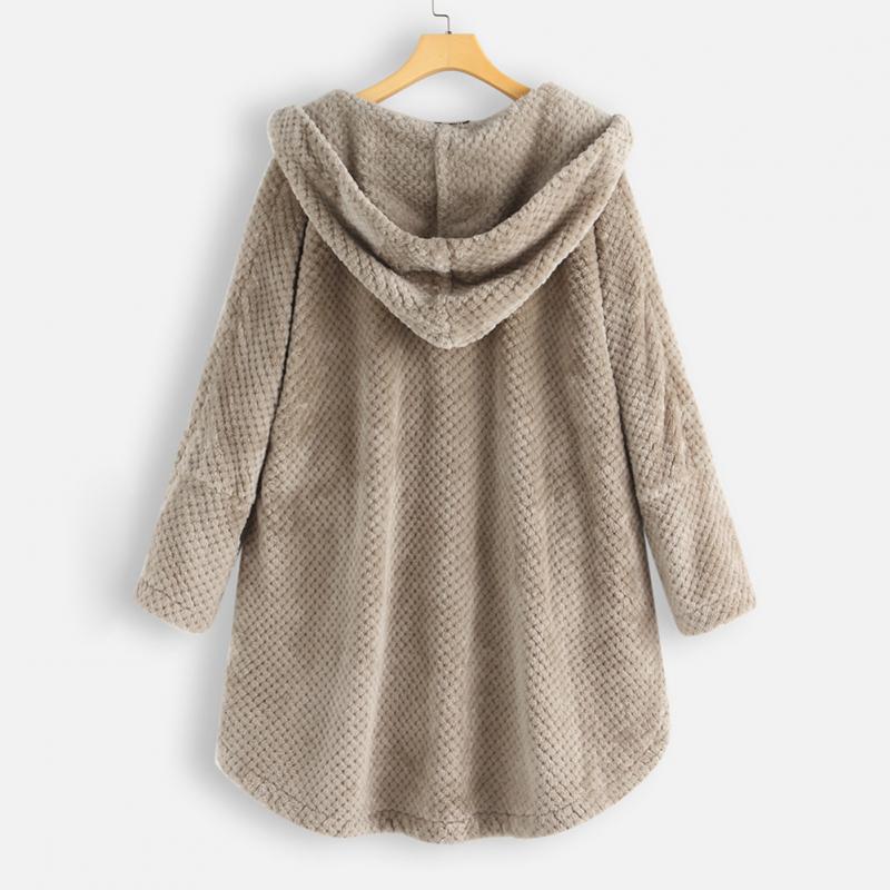 Damen Oversize Fleecejacke mit Kapuze – Warm und Lässig für Herbst und Winter