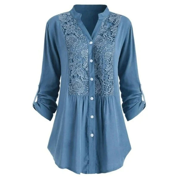 Luciana - Elegante Spitzenbluse mit feiner Stickerei für Damen