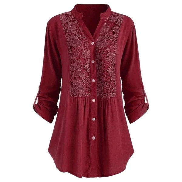 Luciana - Elegante Spitzenbluse mit feiner Stickerei für Damen