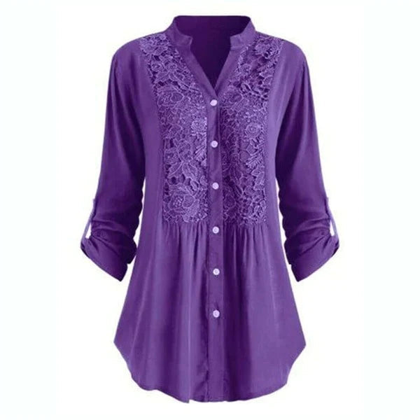 Luciana - Elegante Spitzenbluse mit feiner Stickerei für Damen
