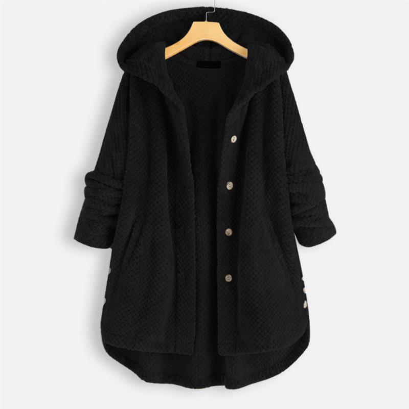 Damen Oversize Fleecejacke mit Kapuze – Warm und Lässig für Herbst und Winter