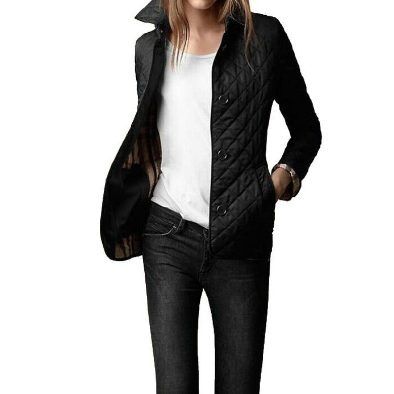 Stilvolle Frühlingsjacke für Damen aus leichtem, gestepptem Baumwollmaterial