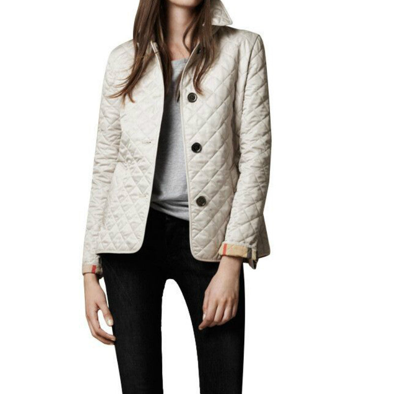 Stilvolle Frühlingsjacke für Damen aus leichtem, gestepptem Baumwollmaterial
