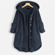 Damen Oversize Fleecejacke mit Kapuze – Warm und Lässig für Herbst und Winter