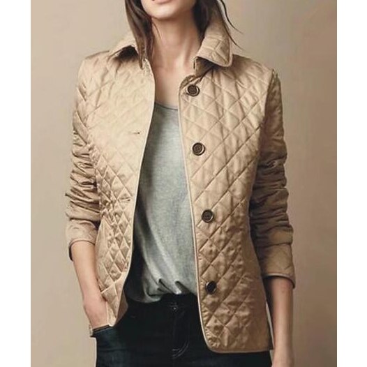 Stilvolle Frühlingsjacke für Damen aus leichtem, gestepptem Baumwollmaterial