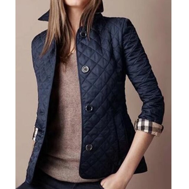Stilvolle Frühlingsjacke für Damen aus leichtem, gestepptem Baumwollmaterial
