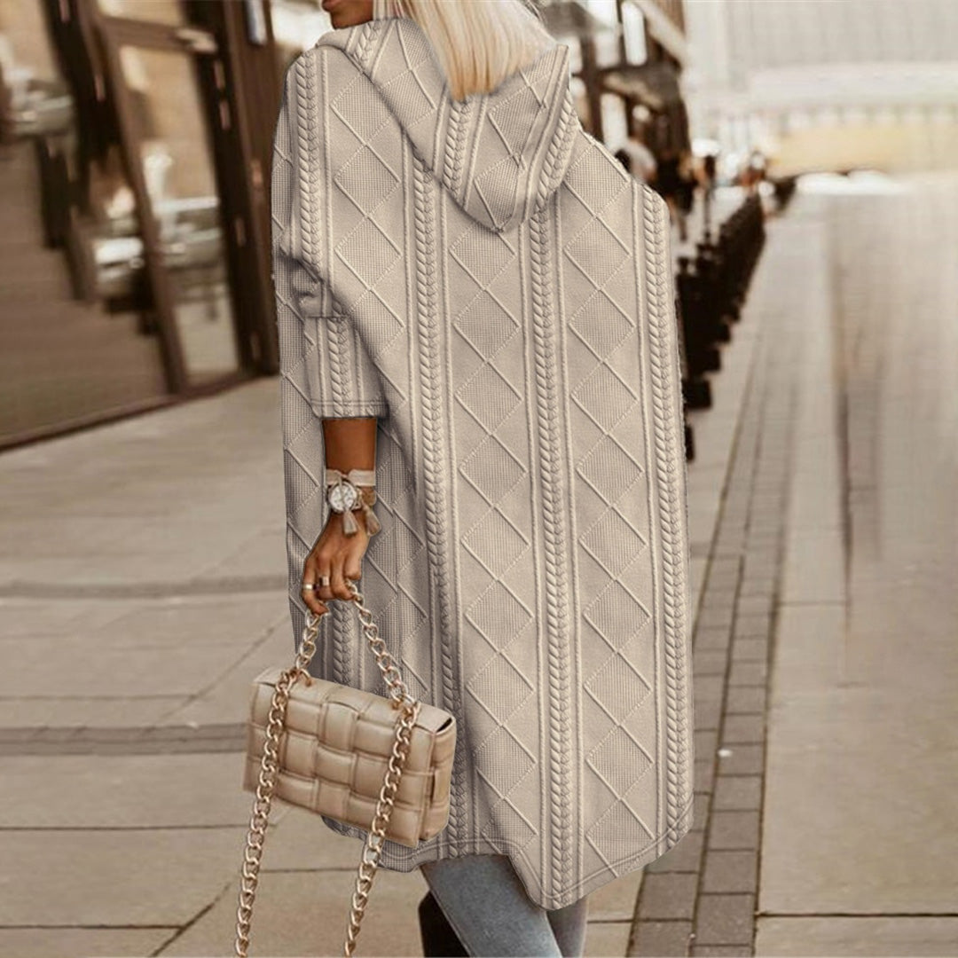 Herbstliche Damen-Strickjacke mit Kapuze – stilvoll und bequem im lässigen Look