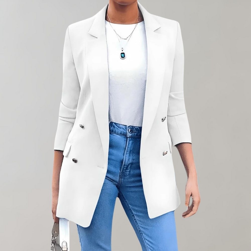 Stilvolle Damenjacke aus leichtem Baumwollmaterial für Frühling und Sommer – perfekt für Büro, Freizeit und formelle Anlässe