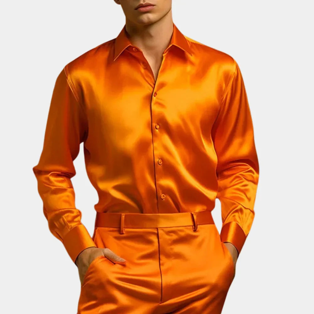Laurent - Luksusowa satynowa koszula w eleganckim stylu