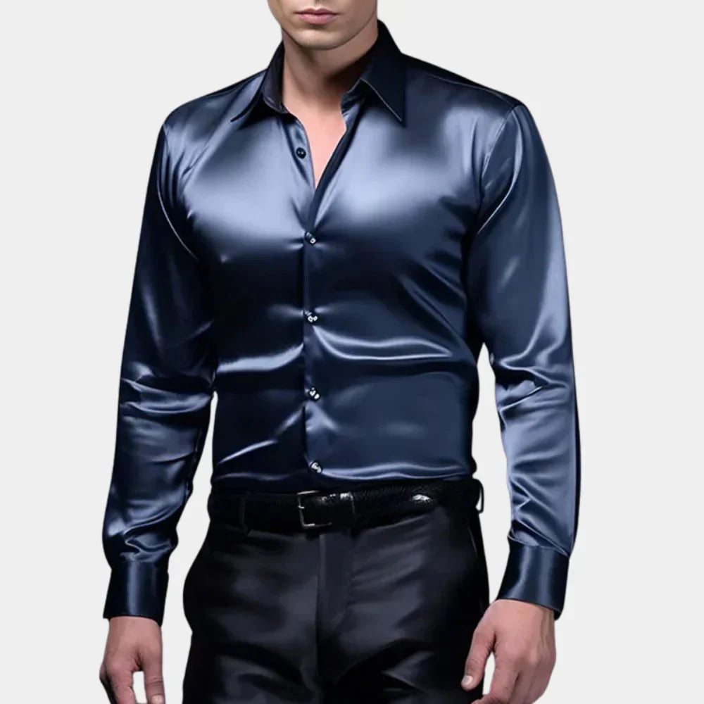 Laurent - Elegantes Satin-Hemd für einen luxuriösen und stilvollen Auftritt