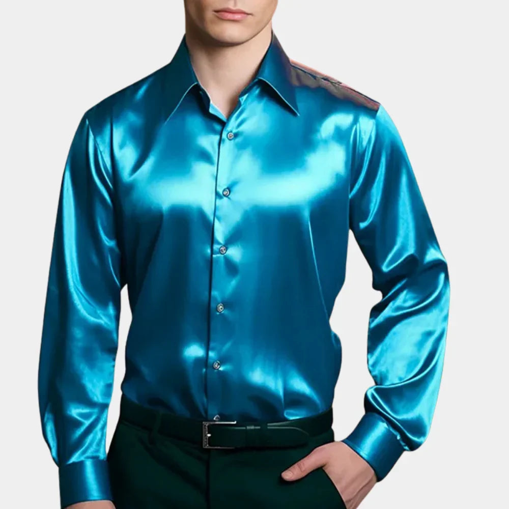 Laurent - Luksusowa satynowa koszula w eleganckim stylu