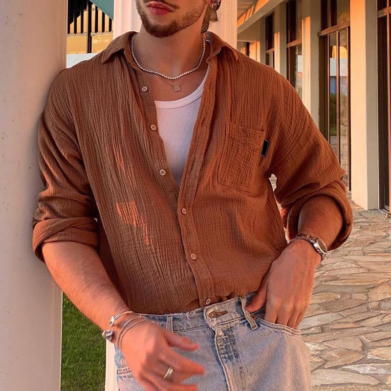 Men's Adjustable Long Sleeve Vest - Lightweight Fabric - Casual Style Perfect for Boots
