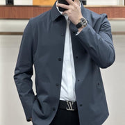 Koszulka overshirt męska - slim fit - większy rozmiar - kolor revers - elegancka warstwa dekoltowa