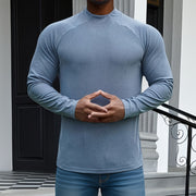 Men's Slim Fit Long Sleeve Crew Neck T-Shirt - Soft Stretch with Raglan Sleeves