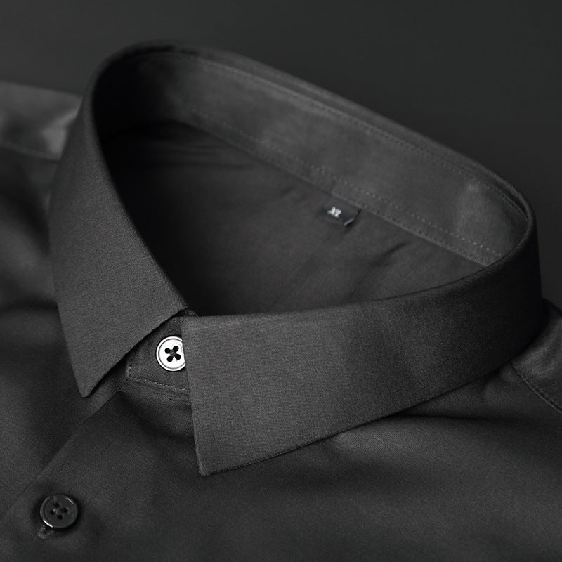 Męska koszulka z guzikami - Slim fit - Elastyczna i antypoślizgowa bawełna - Stylowa do biura