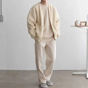 Herren Herbst-Wollstrickcardigan, lässiger offener Pullover