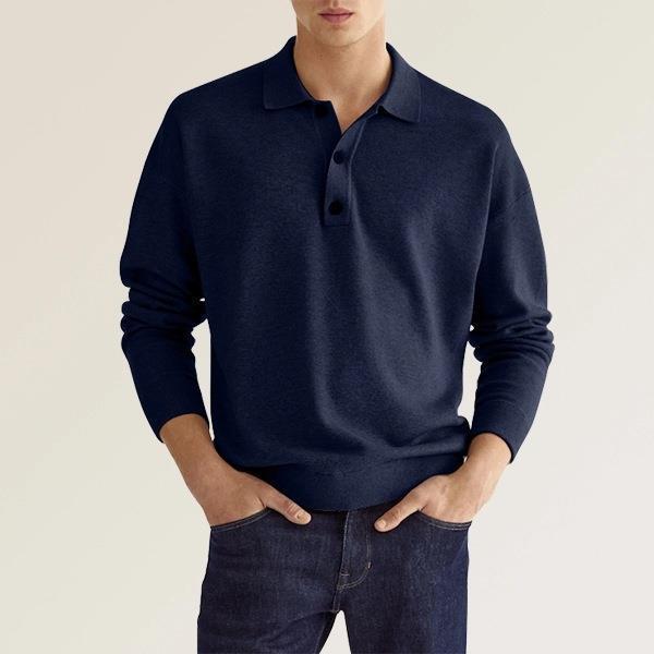 Men's Classic Fit Polo Shirt - Cotton Stretch Blend with Split Shoulder Design