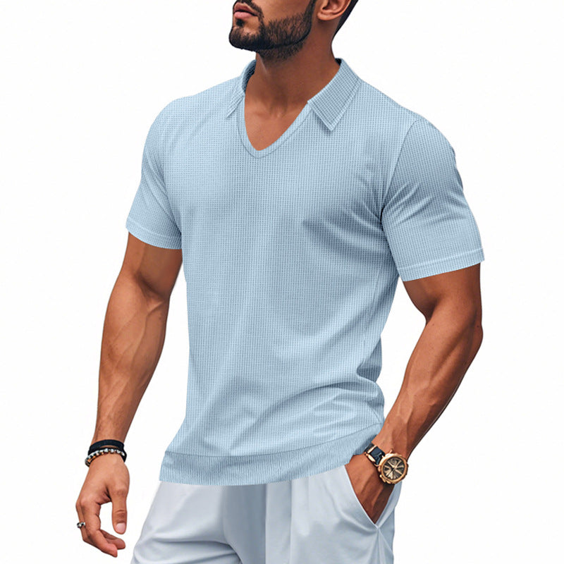 Męska koszulka polo Coupe Décontractée - Krótki rękaw, dekolt w serek - Wygodne i oddychające ubranie