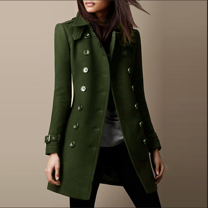 Eleganter Damen-Wollmantel für den Frühling – Klassischer Merinowollstil