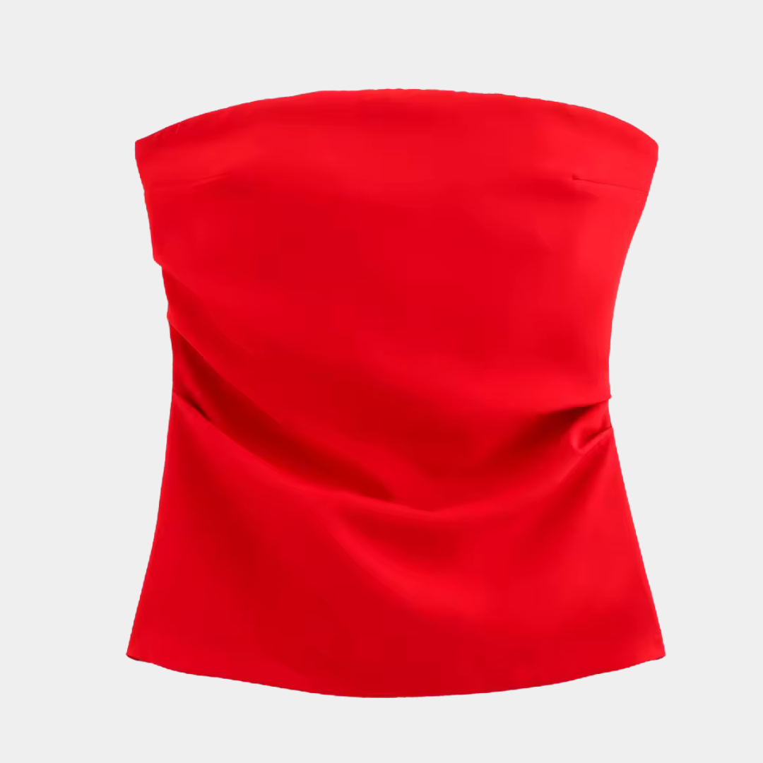 Livia - Stilvolle Trägerlose Damenbluse für einen eleganten Auftritt