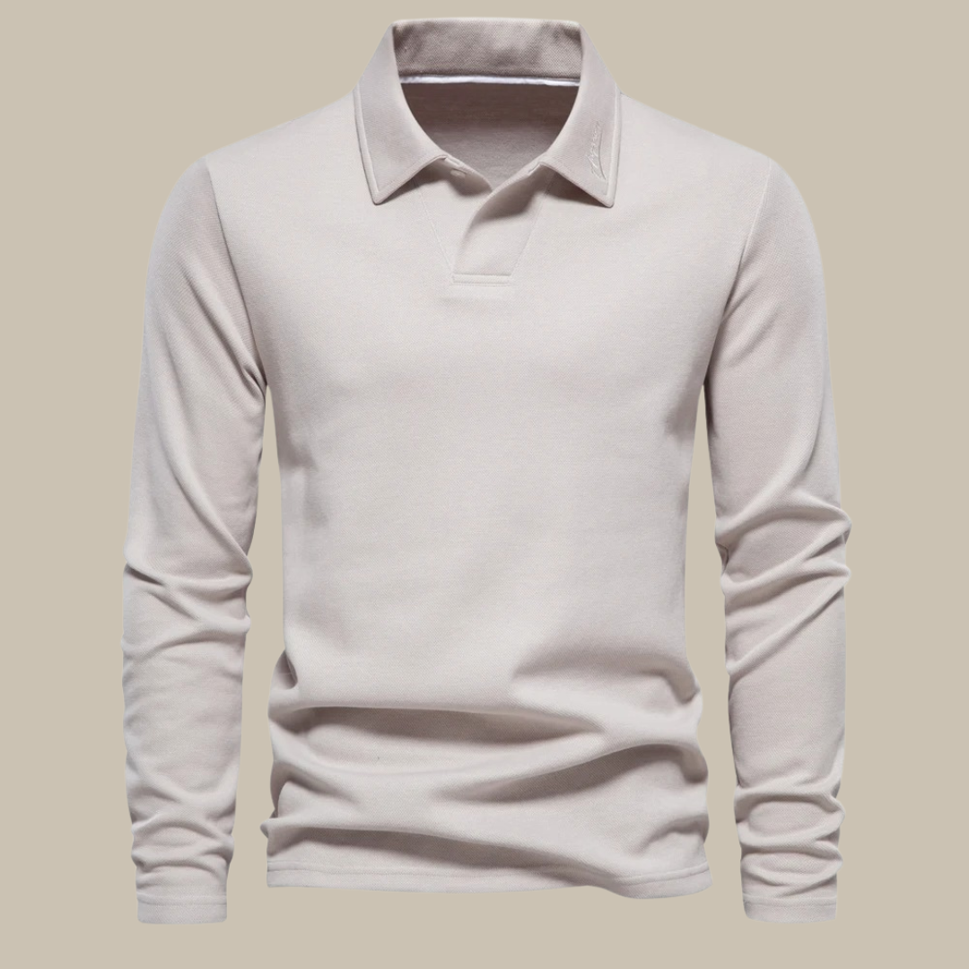 Stilvolles Herren-Polohemd mit langen Ärmeln für elegante Auftritte