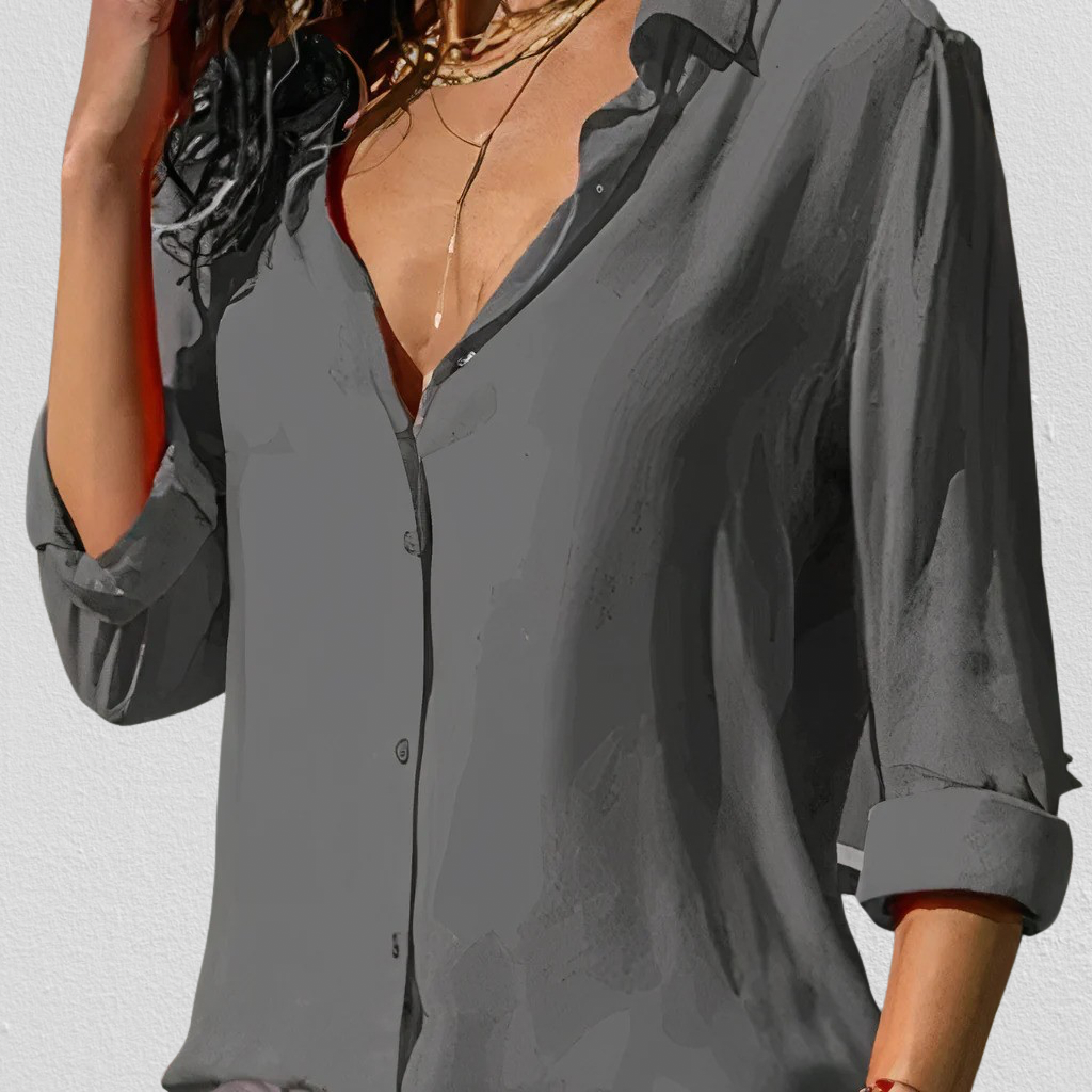 Elegante Celeste Chiffonbluse für Damen