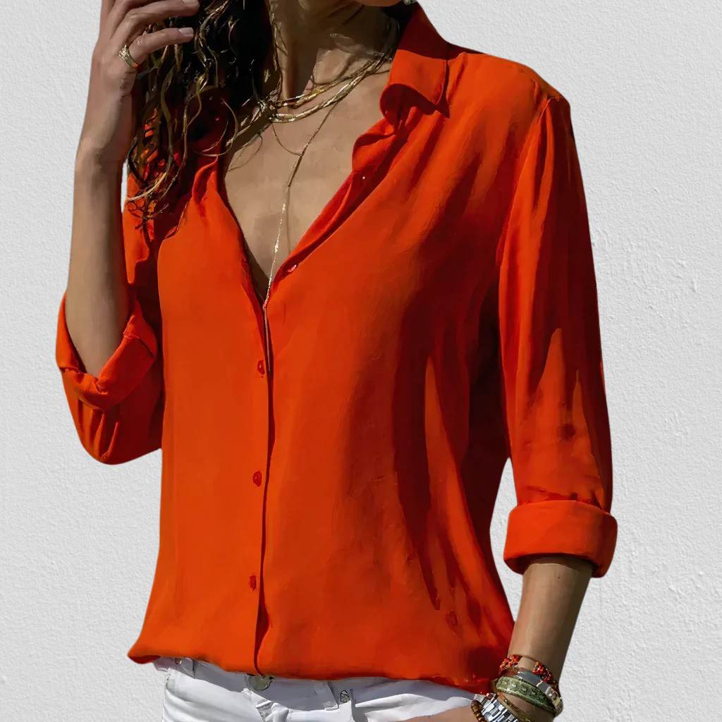 Elegante Celeste Chiffonbluse für Damen