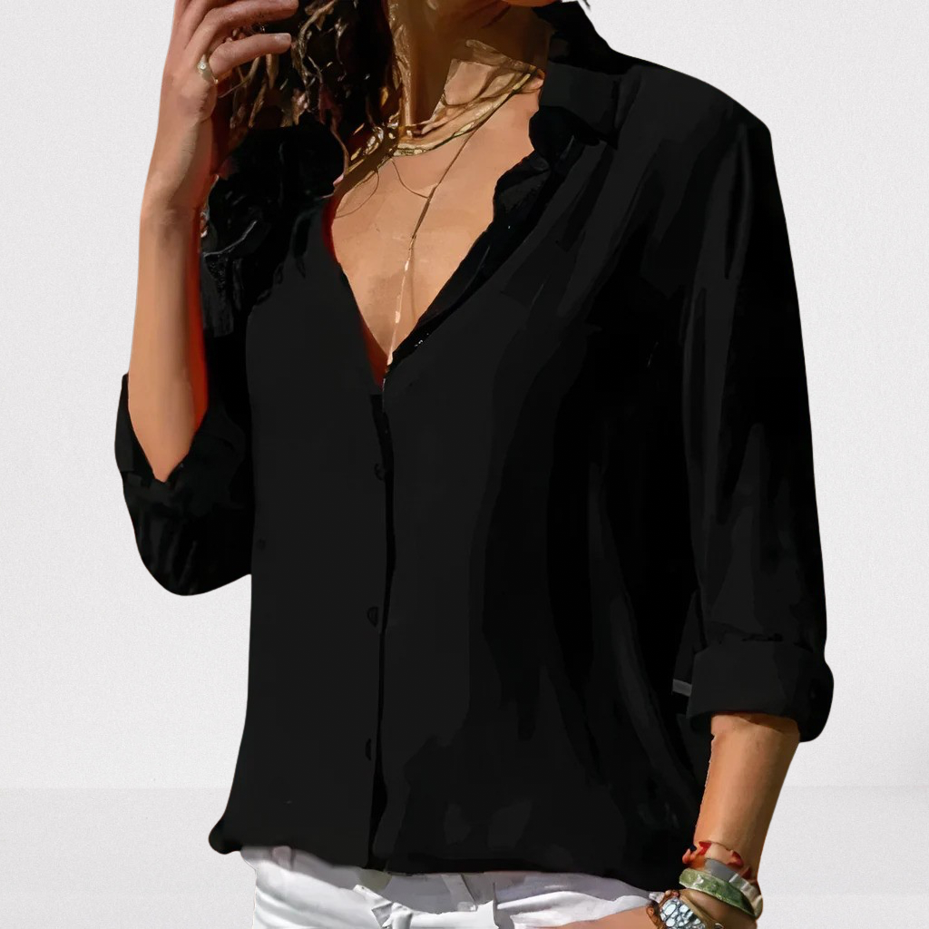 Elegante Celeste Chiffonbluse für Damen